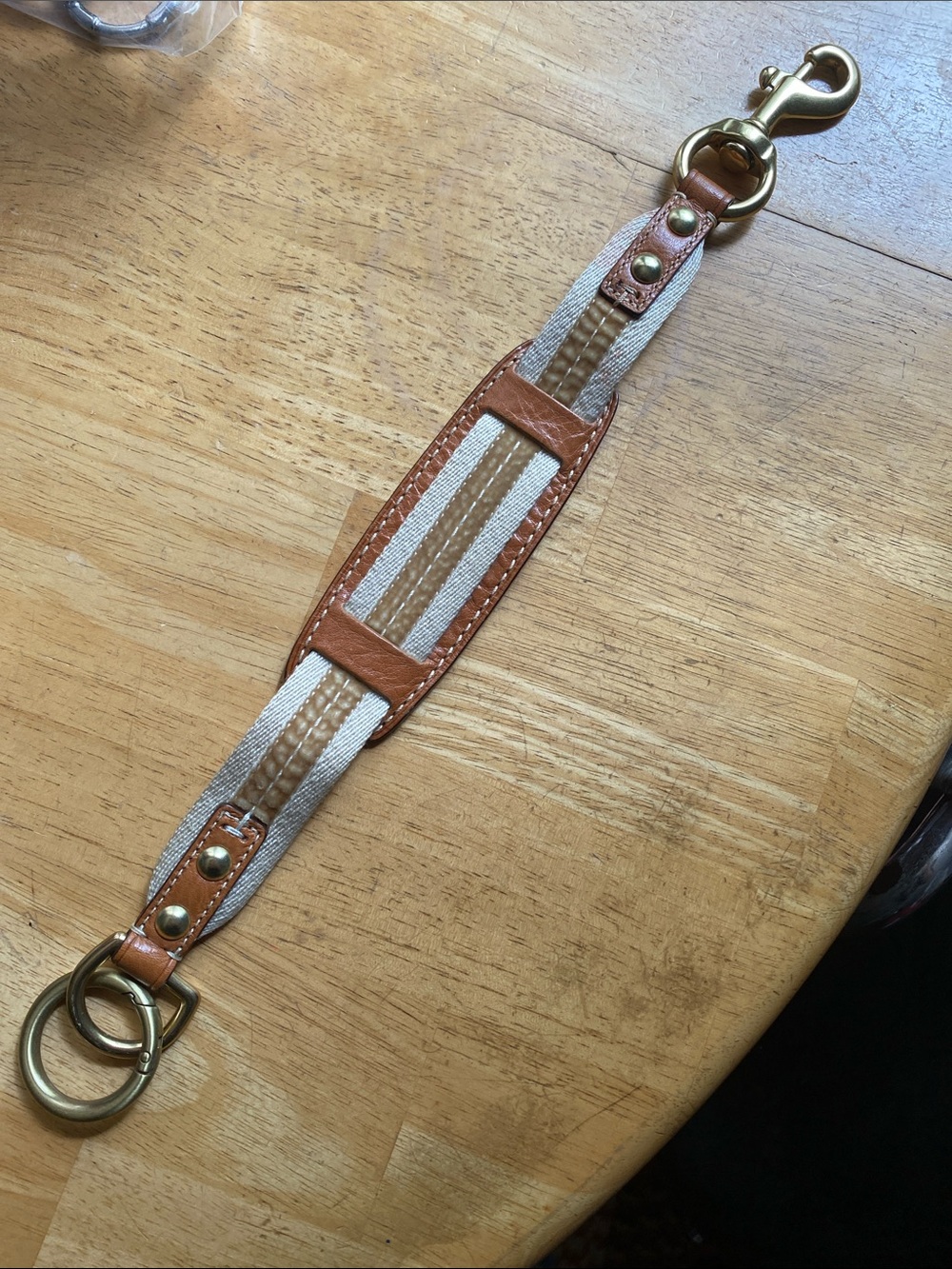 Tan color 15” strap for bag canvas leather in good condition